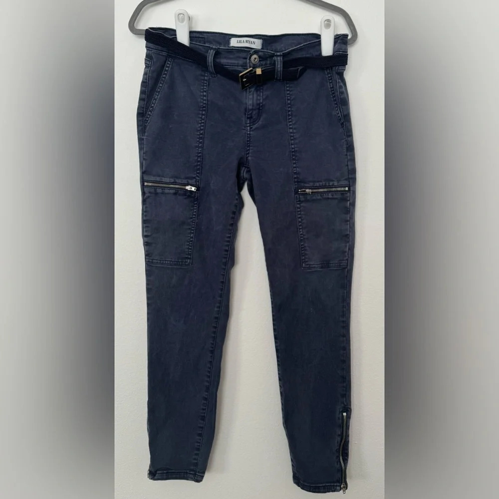 Lila Ryan Ida Cargo Skinny Jeans Zip Pocket Zip Ankle 90s Y2K Utility 10